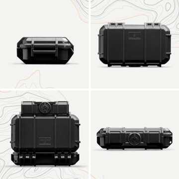 Evergreen 56 Waterproof Dry Box Protective Case - Travel Safe/Mil Spec/USA Made - for Tackle Organization of Cameras, Phones, Camping, Fishing, Hiking, EDC, Water Sports, Knives (Custom Text, Black)