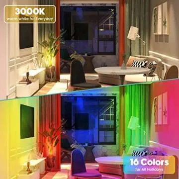 Junview Christmas 10W RGBW Led Uplighting Indoor Spot Lights Indoor with Remote 16 Color Changing Spotlight for Painting Artwork US 2-Plug 6 FT Cord with Floor Foot Switch(2 Pack with Base and Stake)