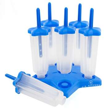 U.S. Kitchen Supply Jumbo Set of 18 Star Shaped Ice Pop Molds - Sets of 6 Red, 6 White & 6 Blue - Reusable USA Colored Ice Pop Makers - Fill, Freeze & Serve Healthy Kids Treats