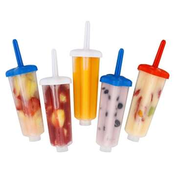 U.S. Kitchen Supply Jumbo Set of 18 Star Shaped Ice Pop Molds - Sets of 6 Red, 6 White & 6 Blue - Reusable USA Colored Ice Pop Makers - Fill, Freeze & Serve Healthy Kids Treats