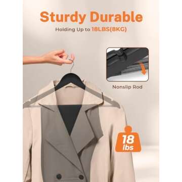 HOUSE DAY Black Wooden Hangers 10 Pack Wood Clothes Hangers Smooth Finish Wooden Coat Hangers for Cl...