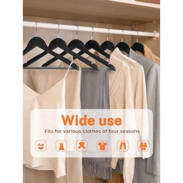 HOUSE DAY Black Wooden Hangers 10 Pack Wood Clothes Hangers Smooth Finish Wooden Coat Hangers for Closet Heavy Duty Hangers Solid Wood Hangers Suit Hangers for Clothes, Jacket, Shirt, Tank Top, Dress