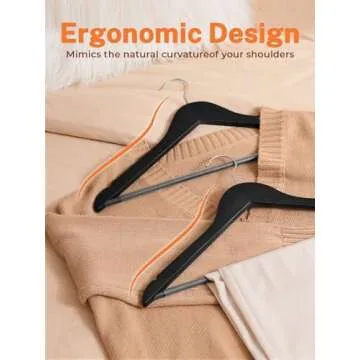 HOUSE DAY Black Wooden Hangers 10 Pack Wood Clothes Hangers Smooth Finish Wooden Coat Hangers for Closet Heavy Duty Hangers Solid Wood Hangers Suit Hangers for Clothes, Jacket, Shirt, Tank Top, Dress