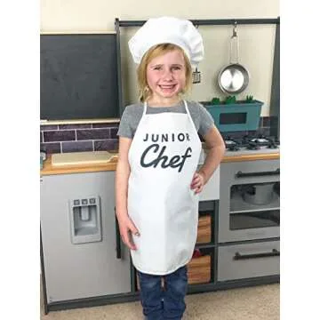 Junior Chef Kids Apron & Chef Hat Set for Ages 2-5