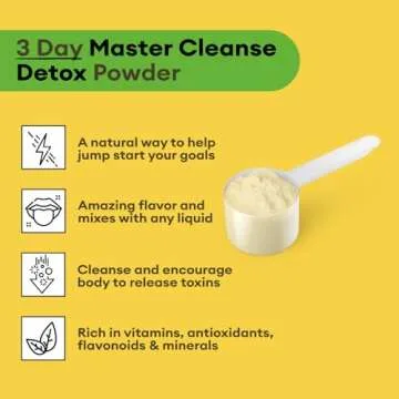 Grass Root Naturals Master Cleanse Detox Powder- Lemonade Detox 3-Day Plant-Based Supplement with Lemon, Maple Syrup, and Cayenne Diet, 6.34oz Container