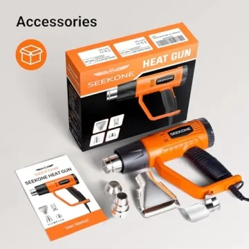 SEEKONE 1800W Heat Gun with Fast Heat and Nozzles