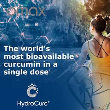 Omax HydroCurc Turmeric Curcumin Softgels, Highly Bioavailable for Natural Joint Relief, Nanoparticl...