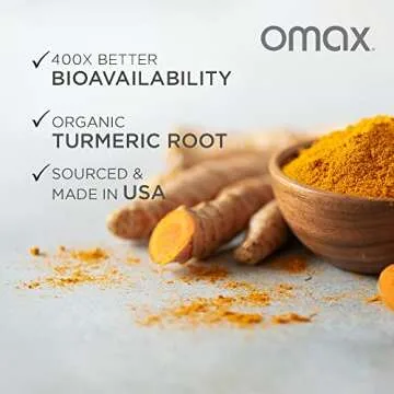 Omax HydroCurc Turmeric Curcumin Softgels, Highly Bioavailable for Natural Joint Relief, Nanoparticle Potency & Absorption (60 Softgels)