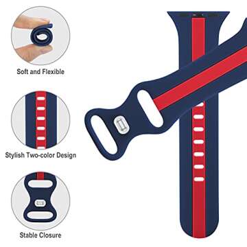 Designer Sport Band Compatible with Apple Watch iWatch Bands 38mm 40mm 41mm 42mm 44mm 45mm 49mm Men ...