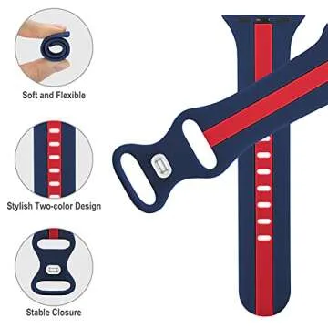 Designer Sport Band Compatible with Apple Watch iWatch Bands 38mm 40mm 41mm 42mm 44mm 45mm 49mm Men ...