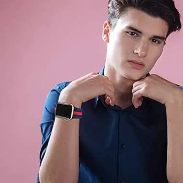 Designer Sport Band Compatible with Apple Watch iWatch Bands 38mm 40mm 41mm 42mm 44mm 45mm 49mm Men Women, Soft Silicone Strap Wristbands for Apple Watch Series 9/8/7/6/5/4/3/2/1/SE/Ultra