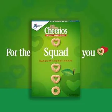 Apple Cinnamon Cheerios Cereal, Limited Edition Happy Heart Shapes, Heart Healthy Cereal with Whole Grain Oats, Family Size, 19 oz