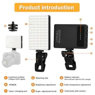 ORFASTAR 120 LED Selfie Phone Light for Content Creators