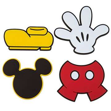 Disney Park Mickey Mouse Body Parts Vinyl Magnet Set of 4 NEW