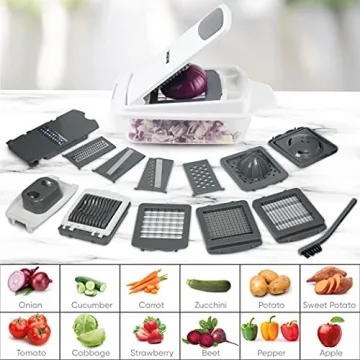 RüK 22-in-1 Vegetable Chopper Slicer with 11 Blades & Lemon Squeezer