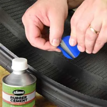 Slime 1050 Rubber Cement, Tire Repair, use Plugs or Patches, 8 oz. can