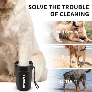 Dog Paw Cleaner, Washer, Buddy Muddy Pet Foot Cleaner for Small Medium Large Breed Dogs/Cats (with 3...