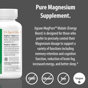 Jigsaw Health MagPure Malate | Premium Magnesium Malate Capsules | 120 Capsules