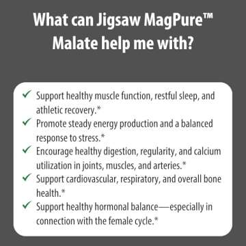 Jigsaw Health MagPure Malate | Premium Magnesium Malate Capsules | 120 Capsules