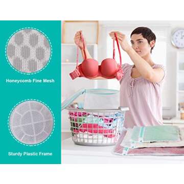 Plusmart Delicate Clothes Wash Bag, Mesh Laundry Bag for Delicates, Lingerie bag, Washing Machine Bag for Baby, Socks, Underwear, Shoes, 14 Pack