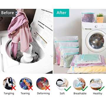 Plusmart Delicate Clothes Wash Bag, Mesh Laundry Bag for Delicates, Lingerie bag, Washing Machine Bag for Baby, Socks, Underwear, Shoes, 14 Pack