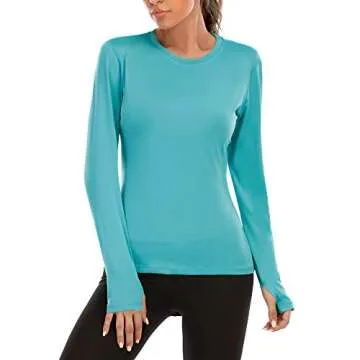 isnowood Women's Sun Protection Long Sleeve Shirts, UPF 50+ Rash Guard Tops for Summer Activities
