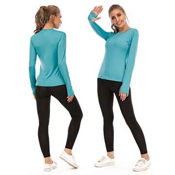 isnowood Women's Sun Protection Long Sleeve UV Rash Guard