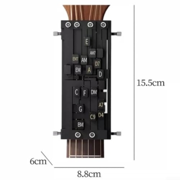 Guitar Chord Presser for Beginners, Chord Trainer Tools, Portable Learning for Aid for Guitar Starters, Enhances Muscle Memory and Chord Transitions, Black,for Beginners Friends Gifts