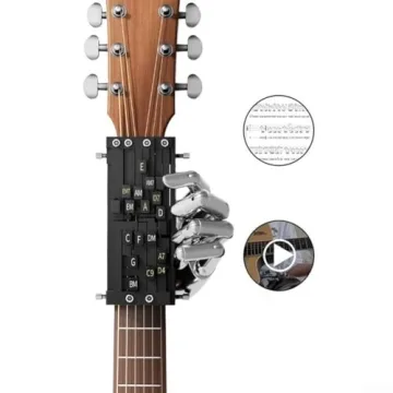 Guitar Chord Presser for Beginners, Chord Trainer Tools, Portable Learning for Aid for Guitar Starters, Enhances Muscle Memory and Chord Transitions, Black,for Beginners Friends Gifts