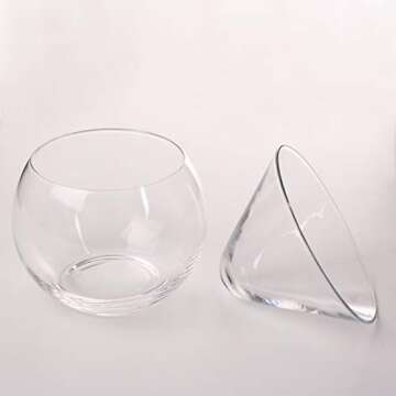 DUEBEL Glass Caviar Chiller Server Set Plus 2 pcs. x Mother of Pearl Caviar Spoon 3.15" – Universal Martini, Wine, Liquor Cocktail Chiller