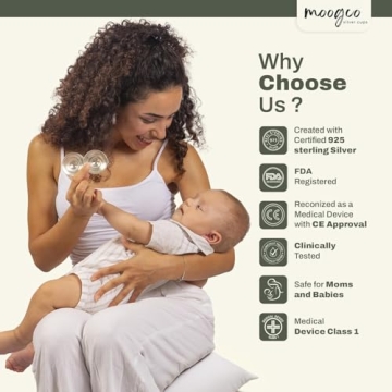Moogco Silver Nursing Cups for Comfortable Breastfeeding