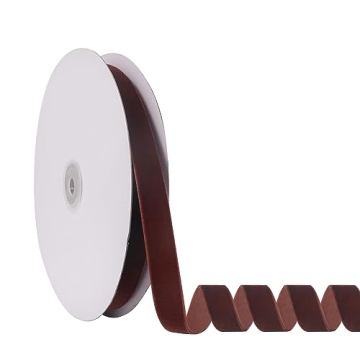 5/8" X 20 Yards Brown Velvet Ribbon for Christmas Tree Wreath Decoration Handmade Crafts Ornaments G...