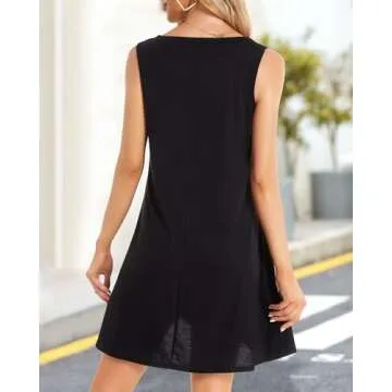 Stylish Elescat Black Summer Dress with Pockets