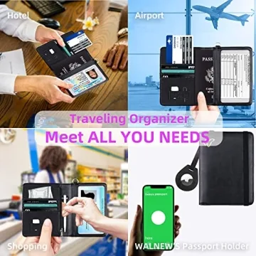 RFID Blocking AirTag Passport Holder - Travel Essentials Wallet