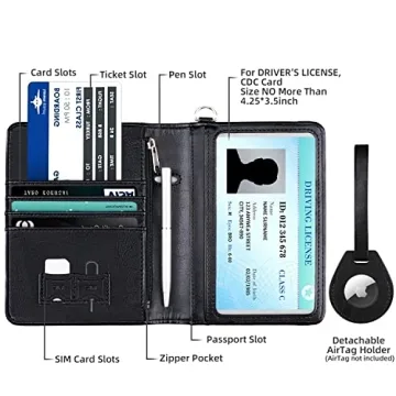 RFID Blocking AirTag Passport Holder - Travel Essentials Wallet