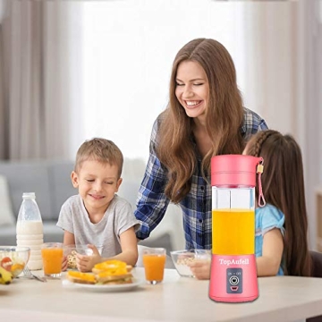 TopAufell Portable Blender 6-Blade USB Rechargeable Smoothie Maker