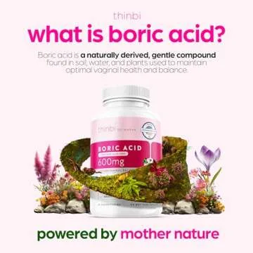 Thinbi Boric Acid Suppositories for Women with Aloe Vera - 30 Count