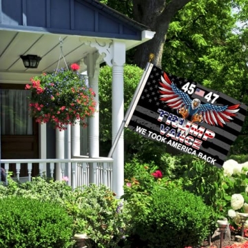 Trump 45th 47th President Flag Trump Vance Won Took America Back Flag for Yard Bedroom Garden Car Outdoor Decor with 2 Brass Grommets