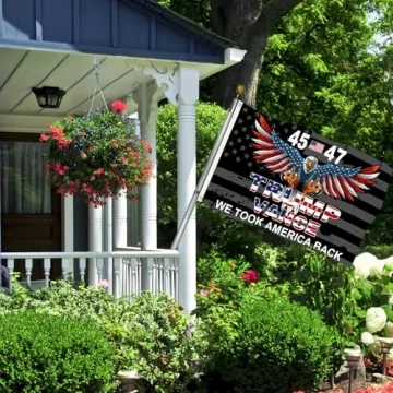 Trump 45th 47th President Flag Trump Vance Won Took America Back Flag for Yard Bedroom Garden Car Outdoor Decor with 2 Brass Grommets