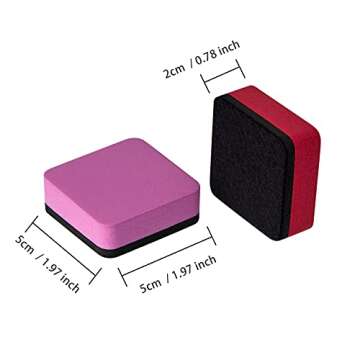 Favide 24 Pack Magnetic Whiteboard Dry Erase Erasers Chalkboard Cleansers for Classroom, School Supplies and Office (Square, 8 Color)