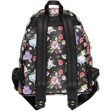 Loungefly X Disney Alice In Wonderland Allover Print Double Strap Shoulder Bag Purse