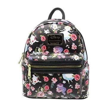 Loungefly X Disney Alice In Wonderland Allover Print Double Strap Shoulder Bag Purse