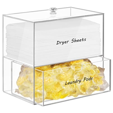Premium Acrylic Dryer Sheet Holder for Laundry Organization