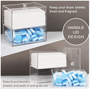 Premium Acrylic Dryer Sheet Holder for Laundry Organization