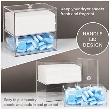 Premium Acrylic Dryer Sheet Holder for Laundry Organization