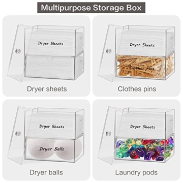 Premium Acrylic Dryer Sheet Holder for Laundry Organization