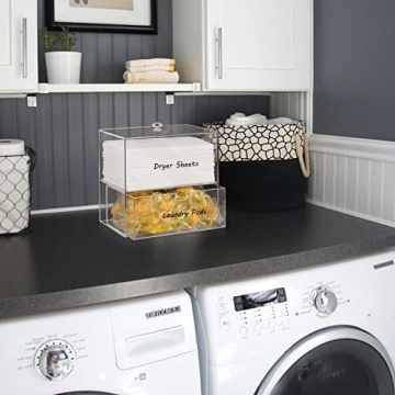 Premium Acrylic Dryer Sheet Holder for Laundry Organization
