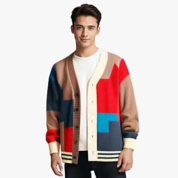 GURUNVANI Men's Black Cardigan Sweater 3XL Long Sleeve