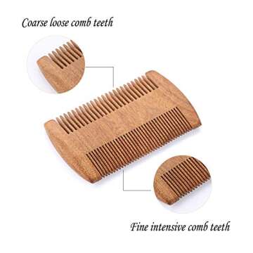 Wooden Beard Comb Kit Handmade Gifts for Men Skull Wings Design Gifts for Dad Mustache Comb for Beard Care & Grooming (Type 3)