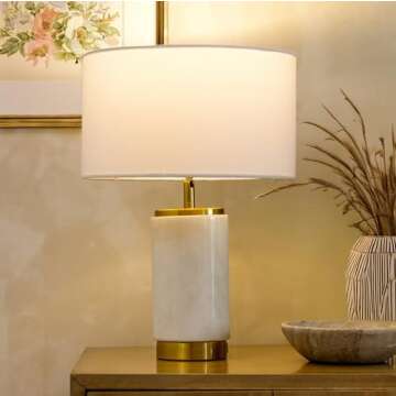 Brightech Arden LED Table Lamp with USB Port - Bedside Reading Lamp, Modern Desk Lamp, Nightstand La...